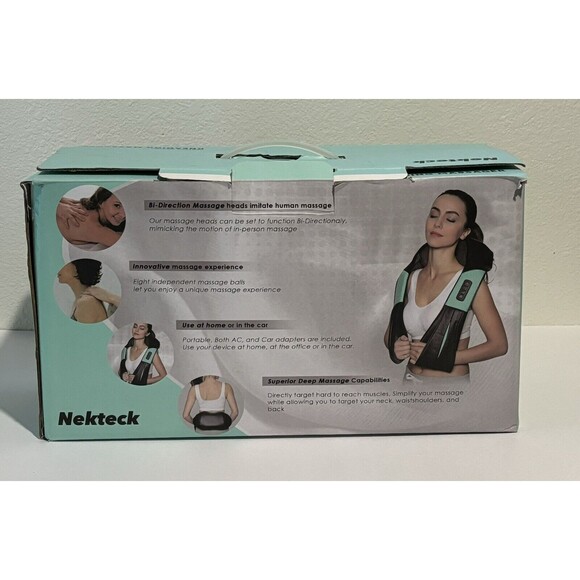 Nekteck Shiatsu LMS-801 Blue Black Corded Electric S Kneading Massager With Heat - Picture 2 of 8